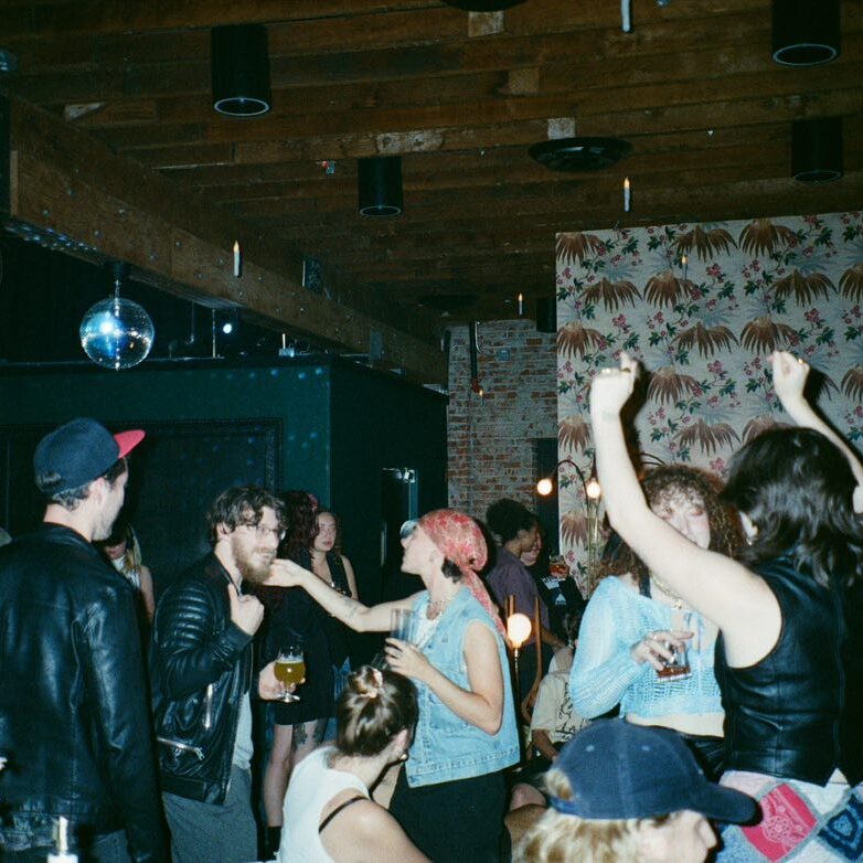People partying at a lesbian-friendly bar in LA.