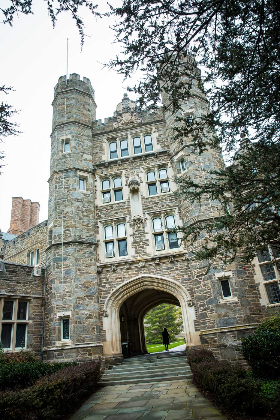 An old stone building of Bryn Mawr College, one of the lesbian colleges.
